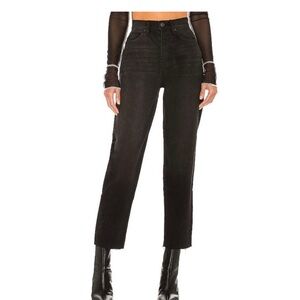Free People Women's Black High-Waisted Jeans - Georgine Mom Jean